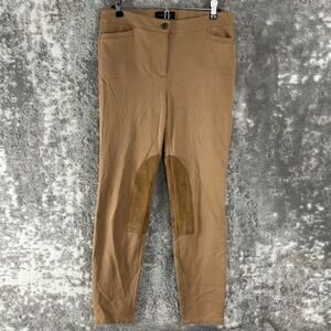 Talbots Size 4 Skinny Ankle Breechers Pants Brown Button Zip Riding